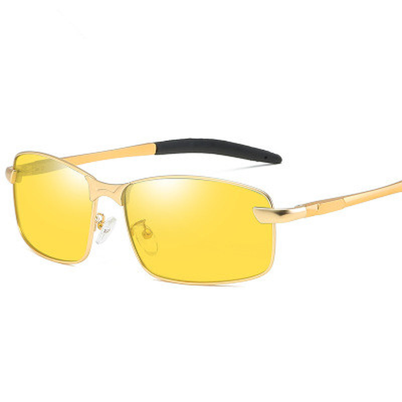Men Polarized Sunglasses HD Night Vision Glasses For Night Driving Aluminum Magnesium Yellow Lenses Glasses For Driving UV400