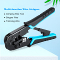 NF-1008 Cable Wire Stripper Cutter Crimper Multi functional Crimping Stripping Plier Tools with crystal Plug + blades