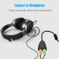 USB External Sound Card Audio Interface Virtual 7.1 Channel 3.5mm USB Audio Card Adapter Converter for Laptop Speaker Headset