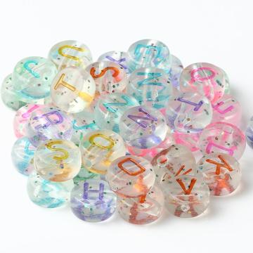 500pcs Transparent Sequins Acrylic Beads Multi color 26 Alphabet Bead Loose Spacer Letter Beads For Jewelry Making Diy Bracelet