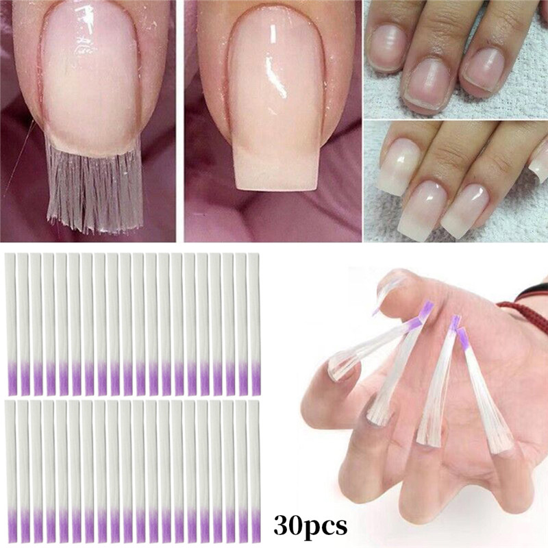 30/50 pcs Nail extension fiber Fibernails Nail Acrylic Tips Set Fiberglass Nails Extension Pack Fiber Glass Nails Building Gel