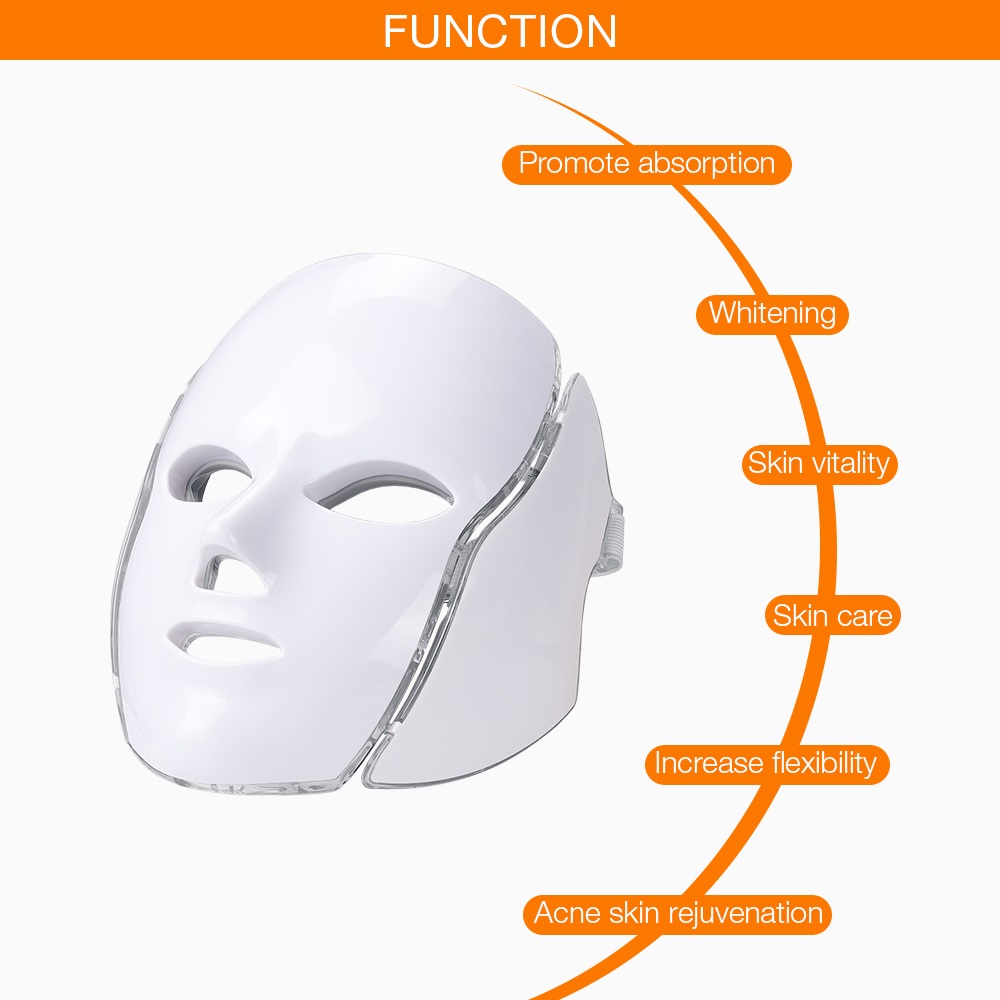 Face LED Mask with Neck Micro-current LED Photon Therapy Mask Anti Wrinkle Acne Removal Skin Rejuvenation Facial Beauty Machine