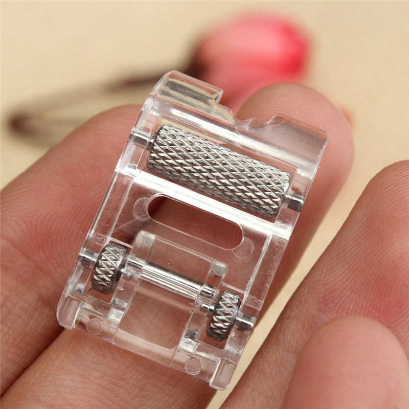 Low Shank Roller Presser Foot for Snap Singer Brother Janome Sewing Machine DIY Apparel Sewing Accessories Fabric Leather