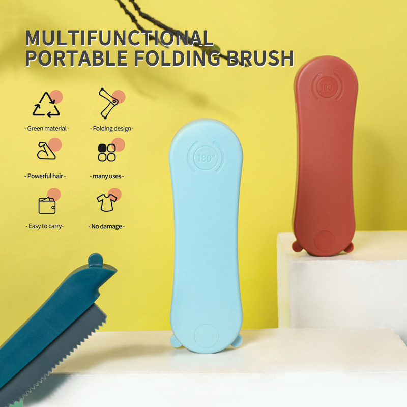 2 In1 Multifunction Portable Folding Double Brush Head Cloth Stripper Brush Non-slip Wear-resistant Cleaning Brush Lint Remover