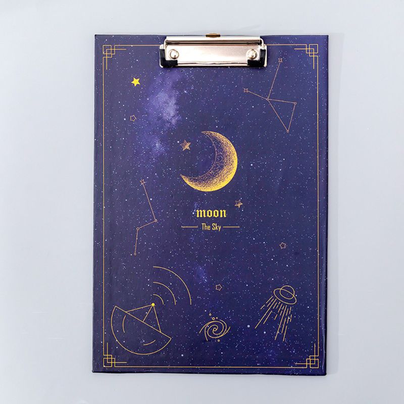 Creative Dream Starry Sky File Folder Clipboard A4 Writing Board School Supply G92E