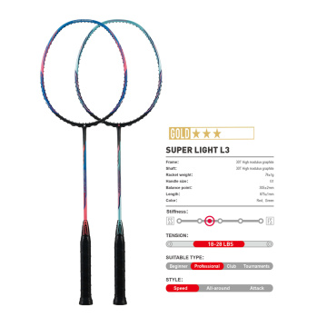 2020 Kawasaki Attack Type Badminton Rackets 6U Carbon Fiber Badminton Racquet For Intermediate Players Super Light Weight L3