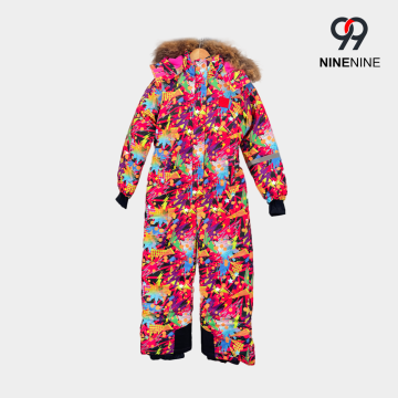 Stylish Kids` Solid Green Snowsuit