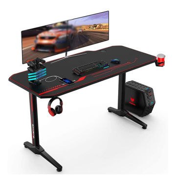 55 Inch Ergonomic Gaming Desk E-sports Computer Table with Mouse Pad Gamer Tables Pro Workstation with USB Gaming Handle Rack