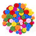 40PC Candy Color 2 Holes Round Wooden Mini Buttons Craft Sewing Tools Scrapbooking Decorative Apparel Accessories DIY Materials