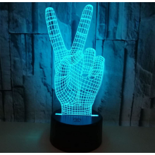 Abstract 3D Victory Sign Hand Night Light