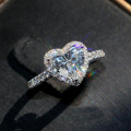 14K White Gold 5 Carat Moissanite Diamond Ring Women Heart Luxury 1 Laps Wedding Party Engagement Anniversary Ring 5 Ct D Color