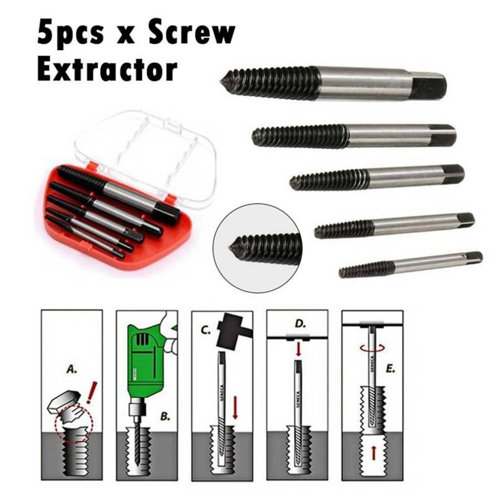 Broken Damaged Screwdriver Extractor Bit Alloy Steel Double Side Screw Center Drill Bits Removal Tools Pull Out Drill Bit