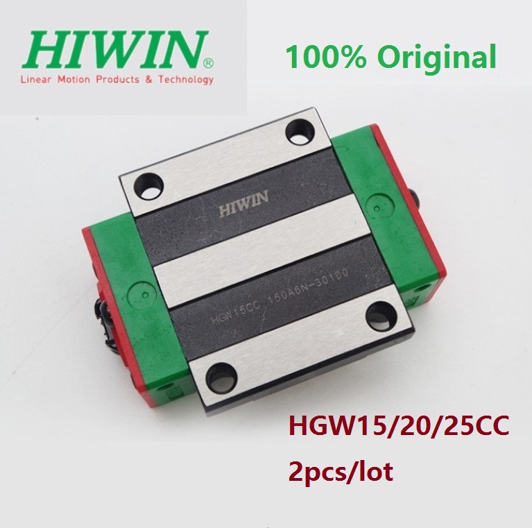 2pcs/lot HGW15CC HGW20CC HGW25CC 100% Original Hiwin linear blocks carriages match with HGR rail for CNC