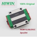 2pcs/lot HGW15CC HGW20CC HGW25CC 100% Original Hiwin linear blocks carriages match with HGR rail for CNC
