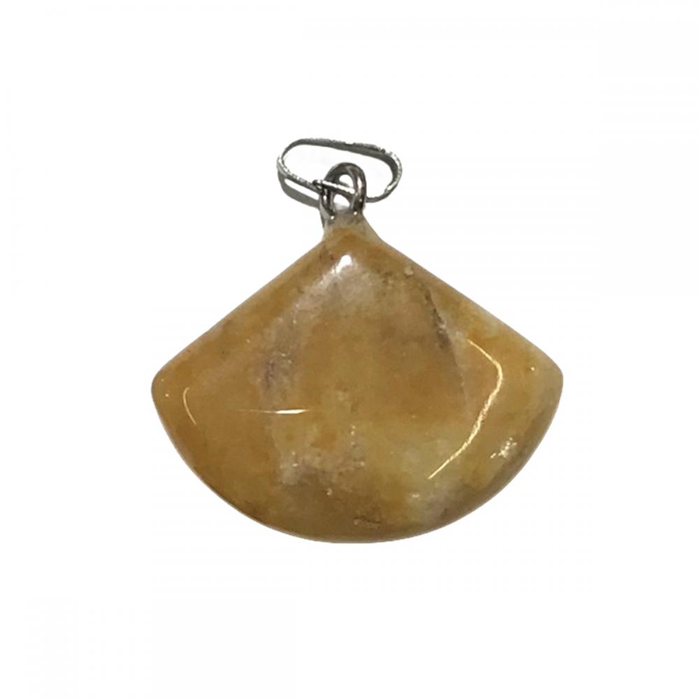 22x17mm Natural Stone Sector Shape Pendant Quartz Crystal Sector Charm Pendant for DIY Jewelry Making for Mother Day Anniversary