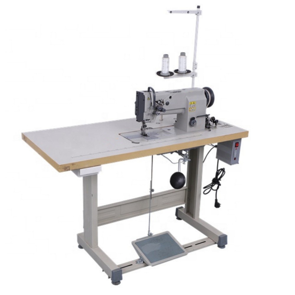 HM-8400-1 Twin Needle Flat Bed Walking Foot Sewing Machine Sofa Stitch Machine (7)