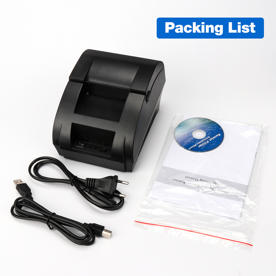 Thermal Receipt Printer 58mm POS Printer Bluetooth USB For Mobile Phone Android iOS Windows For Supermarket and Store