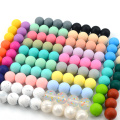 LOFCA 500pcs 9mm/12mm/15mm Silicone beads Teether Beads BPA Free Food Grade Baby Teether DIY Chewable Colorful Teething