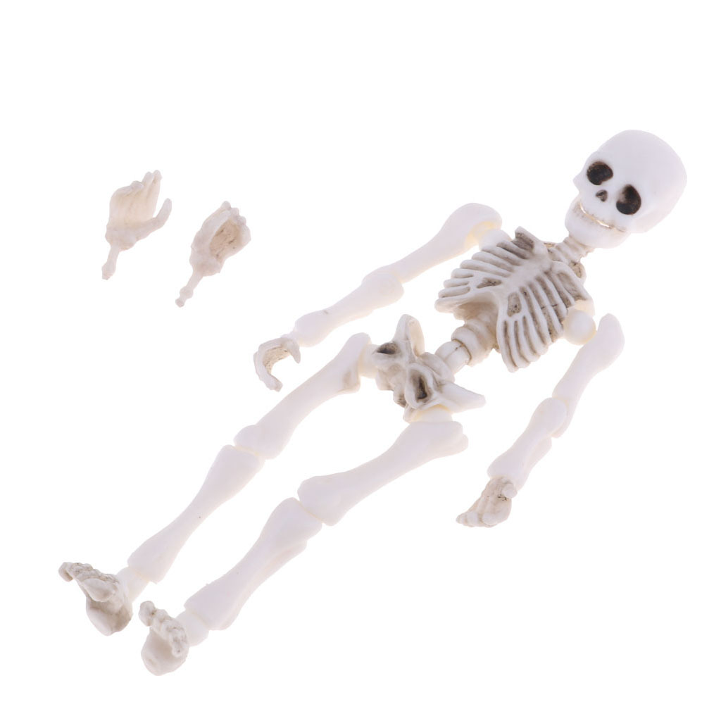 Vintage Miniature 8.7cm Skeleton Doll Action Figures Playset Kid Pretend Toy