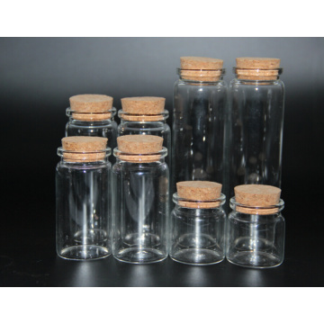 10pcs 20ml 30ml 40ml 50ml 60ml 70ml 100ml Glass Bottles Jars Vial With Cork Stopper Decorative Corked Mini Liquid Food Bottles