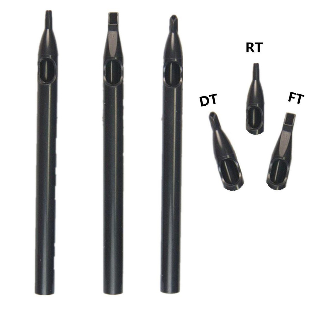 50PCS Black Tattoo Long Tips 5DT Disposable Plastic Long Tattoo Tips Nozzle Tube 5D For Tattoo Supplies Free Shipping