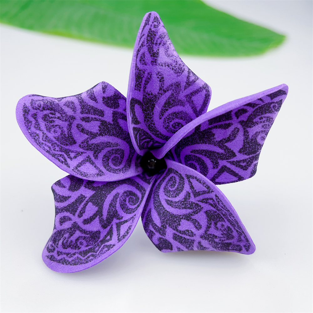 Kn Hf021b Bk Plumeria Hair Pick