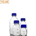 YCLAB 100mL Reagent Bottle Screw Mouth with Blue Cap Boro 3.3 Glass Transparent Clear Medical Laboratory Chemistry Equipment