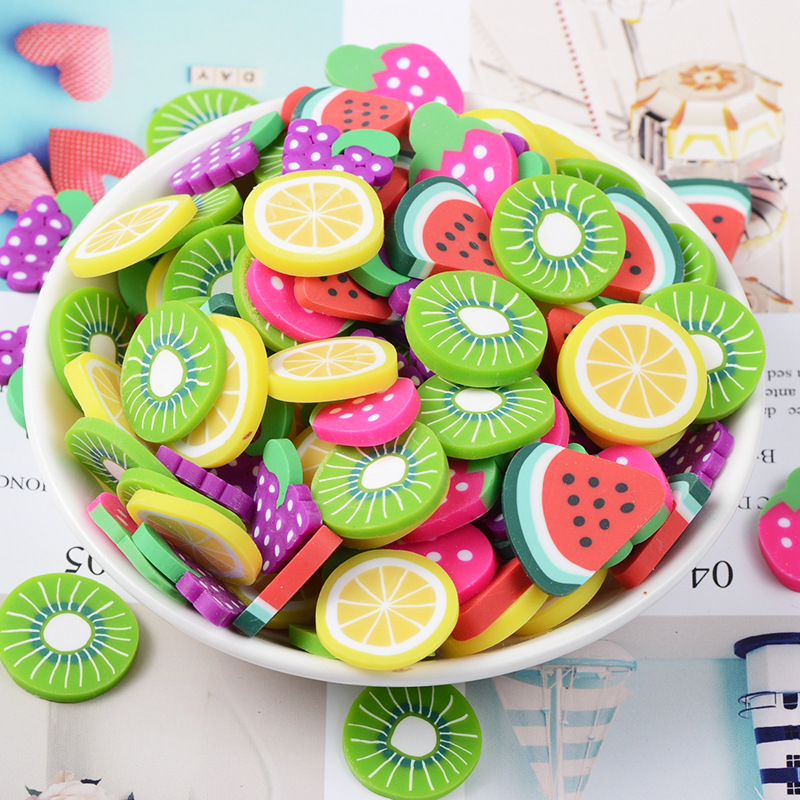 2cm 20Pcs/Lot Colorful Clay Fruit Slice Watermalen Grape Lemon Polymer Clay DIY Decoration Handmade Craft