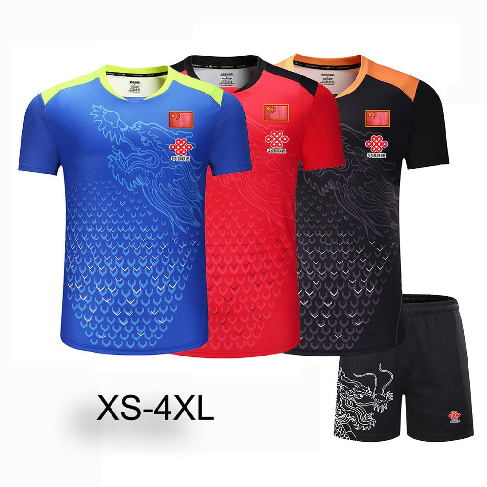 New Season CHINA Dragon table tennis Jersey Shorts Men Women Kid,ping pong sets,table tennis clothes Kit table tennis shirt 3890