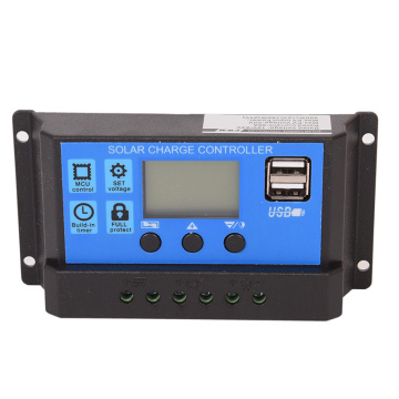 30A 20A 10A PWM LCD Display Solar Collector Regulator with Dual USB Output 24V 12V Auto Solar Panel Battery Charge Controller