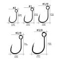 50pcs Fishing Hooks Set Barbed Inline Single Hook High Carbon Steel Fishinhook Fishing Accessories Tackle For Spoon Spinner Bait