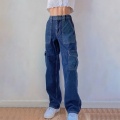 NIBESSER Retro Woman Jeans Causal Loose Baggy High Waist Skinny Pocket Denim Cargo Pants Y2K Wide Leg Jeans Mujer Pantalone