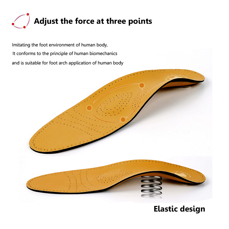 Soumit Leather Orthopedic Insoles with Massage High Arch Supports for Flat Foot Reduce Pain Footbeds Inlegzolen Shoes Insole Pad