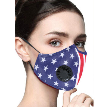 American Flag Mask For Adult Cycling Sport Biker Mask Breathable Valves Adjust Strap Dustproof Decoration Protec Mouthmask