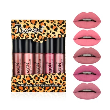 5PCS Lip Gloss Kit Matte Liquid Lipstick Set For Ladies Gifts Waterproof Makeup Products Wholesale