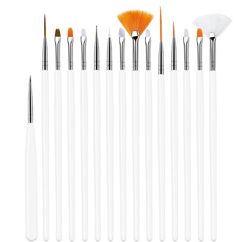 15Pcs / lot Nail Phototherapy Brushes Collection Beauty Nail Brush