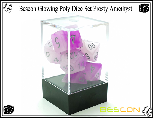 Bescon Glowing Poly Dice Set Frosty Amethyst-3