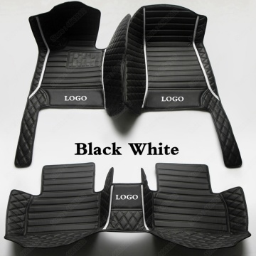 Leather Car Floor Mats Suitable for Jaguar F-TYPE XE XF XJ XJL XK E-PACE F-PACE I-PACE Foot Pads Mat Car Accessories Black White