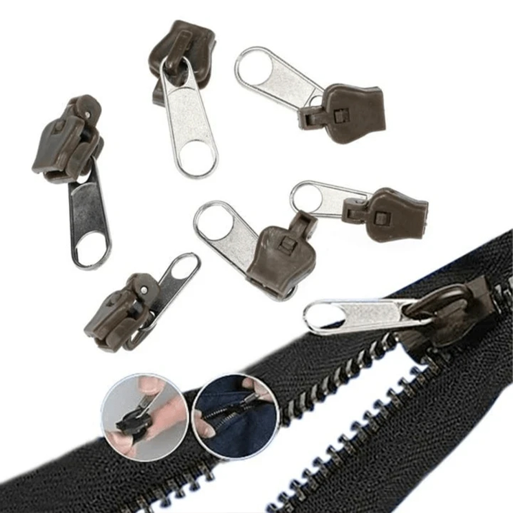 12/6Pcs Universal Slider Instant Fix Zipper Repair Kit Replacement Zipper Pull Teeth Rescue Zippers Sewing Clothes