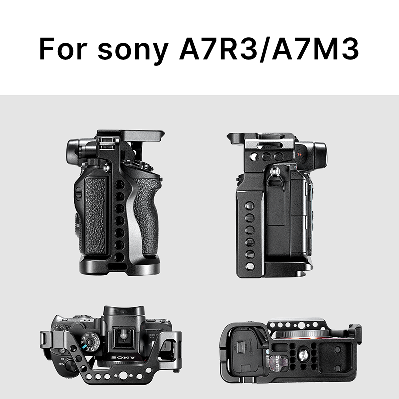 UURig Metal Cage Rig for Sony A73 A7III A7R3 A7M3 Rig with Arca Swiss and Arri Locating Hole Extend Cold Shoe Mount Mic Light