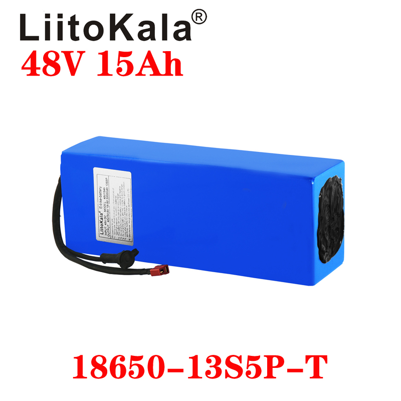 LiitoKala 48v 15ah 48V battery pack 48V 15AH 1000W Electric bicycle battery 48V15AH Lithium ion battery 30A BMS and 2A Charger