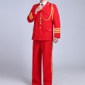 Men Drum Majorettes Perform Women Green Uniform Singers Dress Honor Guard Suit Flag Bearer Military Clothing For Cosplay Show