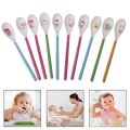 Baby Spoon Long Handle Feeding Newborn Infant Cartoon Food Grade Dishes Cutlery Spoons Safe Non Toxic Accessories AXYA