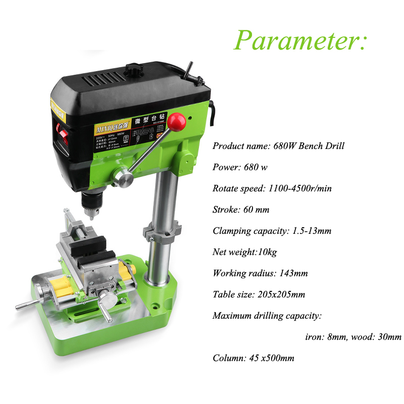 Drilling Machine Milling Small Fresadora Table Drill Press Mill Machine 680W 220v Multi-function Industrial Beads Making Tool