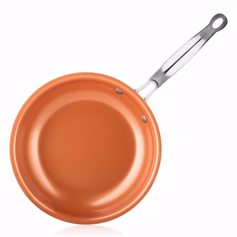 Non-stick Skillet Copper Frying Pan With Ceramic Coating Easy Clean Durable Nonstick Skillet Cooking Tool Cuisine Wok Cookware