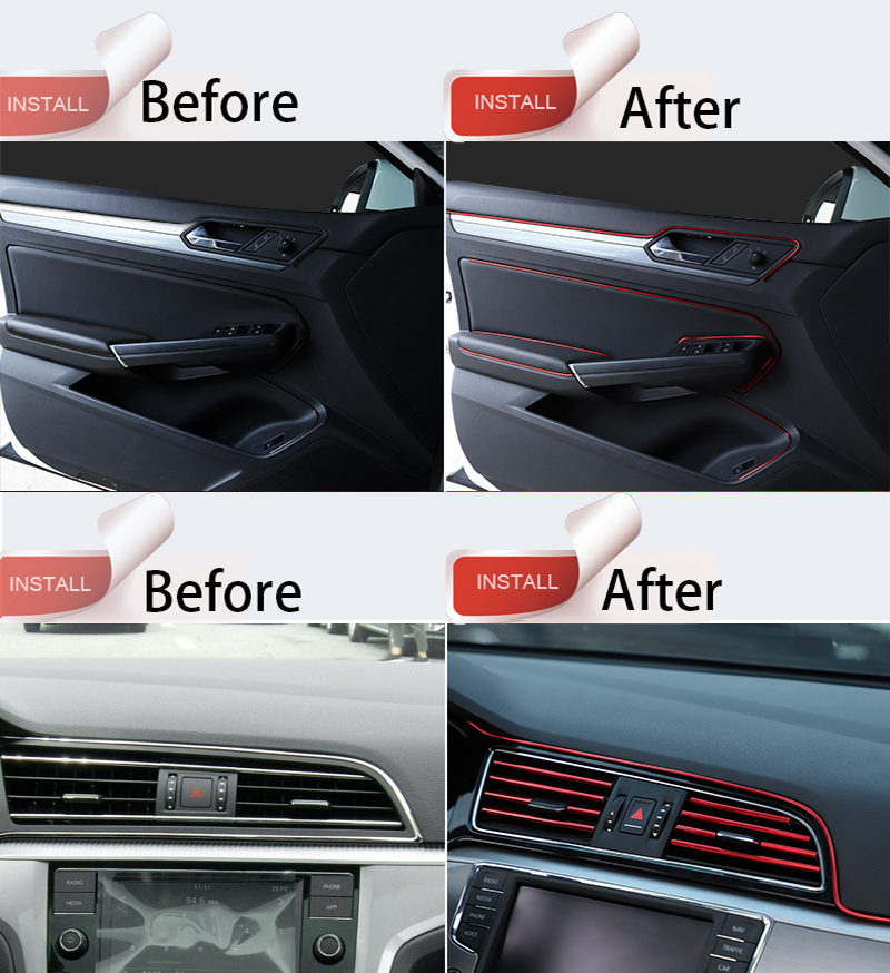 1-5M Car Interior Moulding Bright Car Moulding Decoration Trim Flexible Strips Interior Auto Mouldings Styling Car Accessories