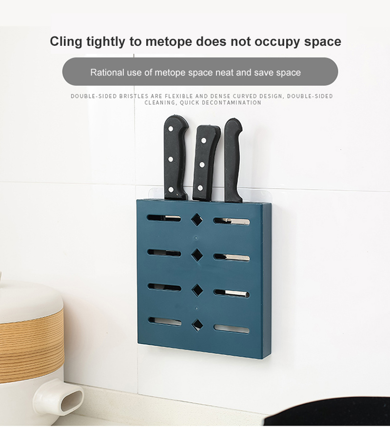 Knife Holder Wall Mount Block Storage Knife Stand Kitchen Accessories Organizer Kitchen Knives Blocks Punch Free Invisible Drain