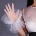 Black White Sheer Lace Tulle Gloves Slim Thin Bridal Wedding Gloves Photo Shooting Party Dress Gloves Guantes Transparentes Dot