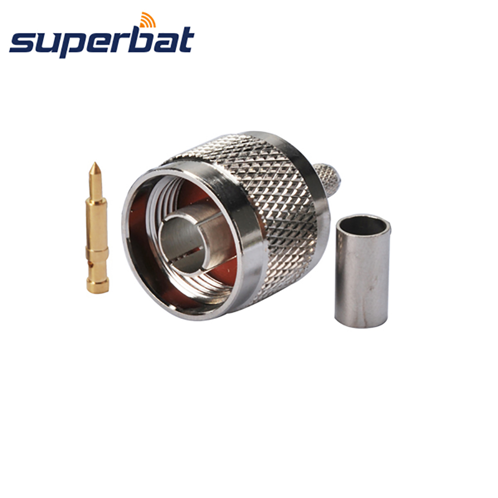 Superbat N Plug Straight Crimp RF Coaxial Connector for Cable RG58 LMR195 RG400 RG142 Wifi Wlan Wireless Communication