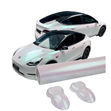 Glossy Aurora White Car Wrap